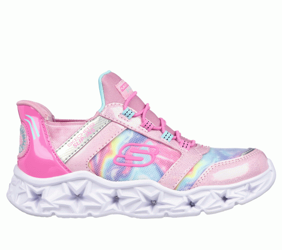 Skechers Girls Slip-ins: Galaxy Lights - TieDye Takeoff Sneaker in Pink - 303707L