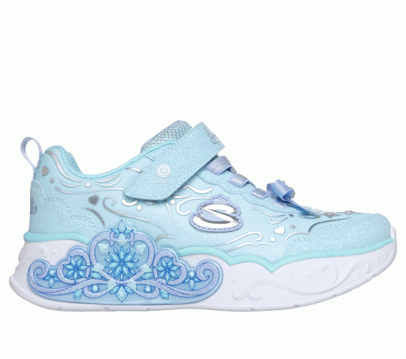 Skechers Girls S-Lights: Princess Steps Sneaker in Light Blue - 303732C