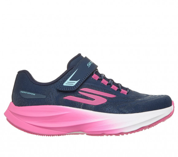 Skechers Girls Aero Spark Sneaker in Navy Blue/Hot Pink - 304203L