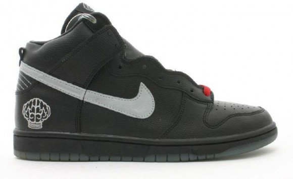 Nike Dunk Hi 'Pharrell' Black/Metallic Silver-Varsity Red Sneakers/Shoes 308418-001 - 308418-001