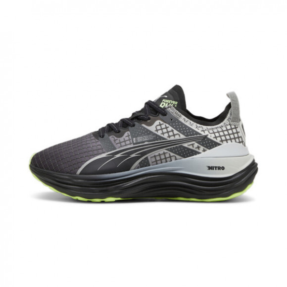 PUMA ForeverRun NITROâ¢ Water-Repellent Women's Running Shoes in Black/Glacial Grey/Fizzy Apple - 310090_01