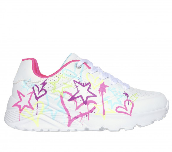 Skechers Girls Uno Lite - My Drip Sneaker in White - 310391L