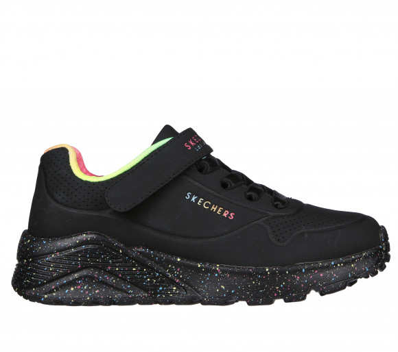 Skechers Girls Uno Lite - Rainbow Specks Sneaker in Black - 310457L