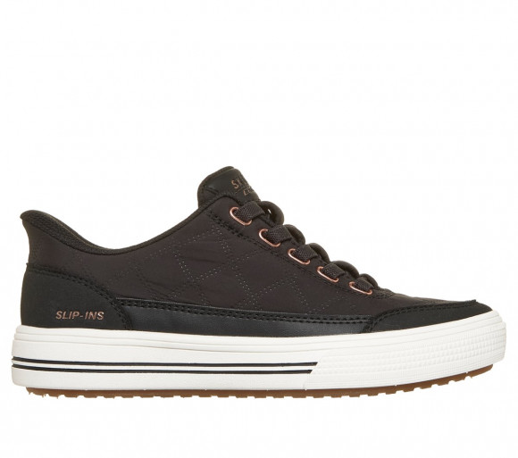 Skechers Girls Slip-ins: Arcade - Cosy Fit Cuddle Steps Sneaker in Black/Rose Gold - 310787L