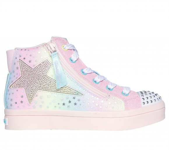 Skechers Girls Twinkle Toes: Twi-Lites 2.0 - Star Zips Sneaker in Pink - 314398L