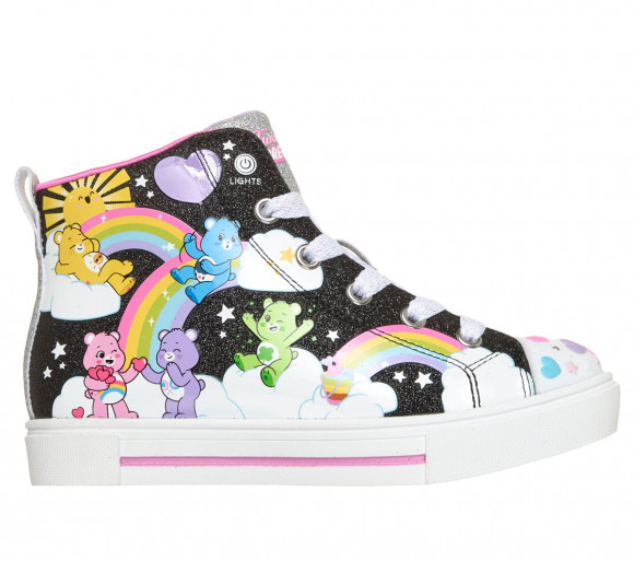 Skechers Girls Twinkle Toes Care Bears: Twinkle Sparks - Forever Care Bears Sneaker in Black - 314491C