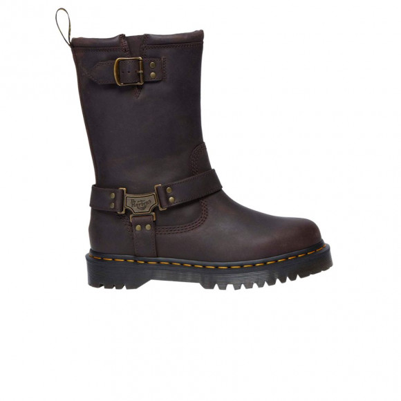 Dr. Martens Anistone High Leather Biker Boot 'Dark Brown' | Men's Size 6 - 31901201