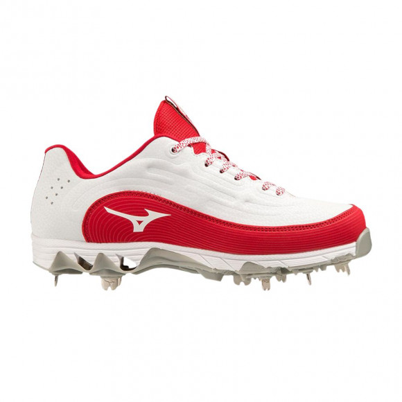 Mizuno Wmns 9-Spike 8 Low 'White Red' | Women's Size 10 - 320689-0010