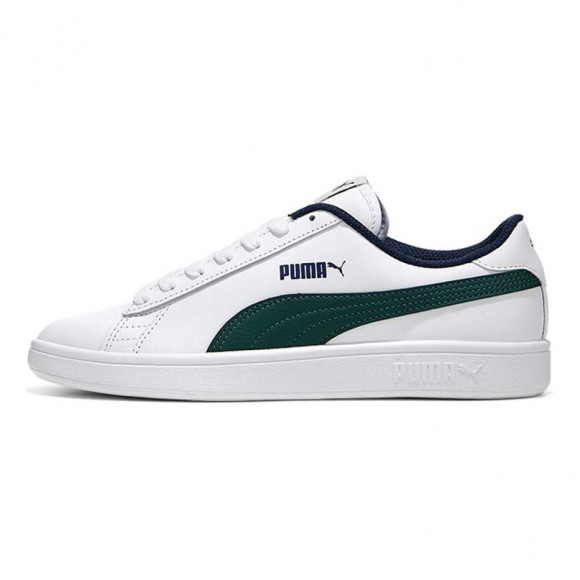 (GS) Puma Smash v2 L Jr Casual Board Shoes White/Green - 365170-10