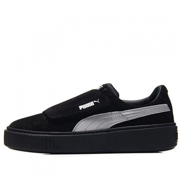 (WMNS) Puma Platform Strap Satin Shoes Black - 366009-02