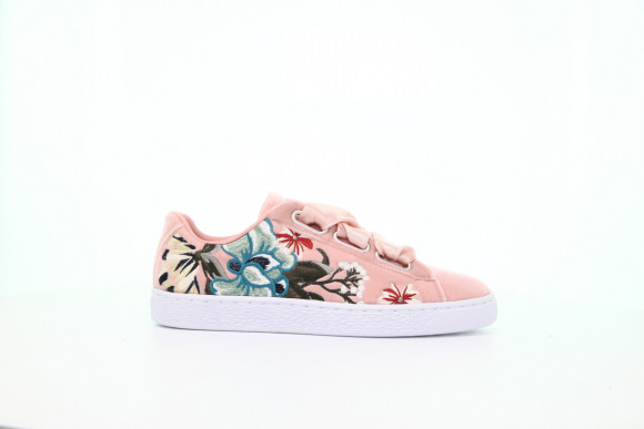 puma basket heart peach beige