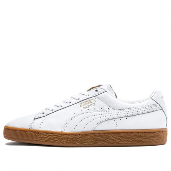 PUMA Basket Classic Gum Deluxe 'White Gold' White/Gold Skate Shoes 366612-02 - 366612-02