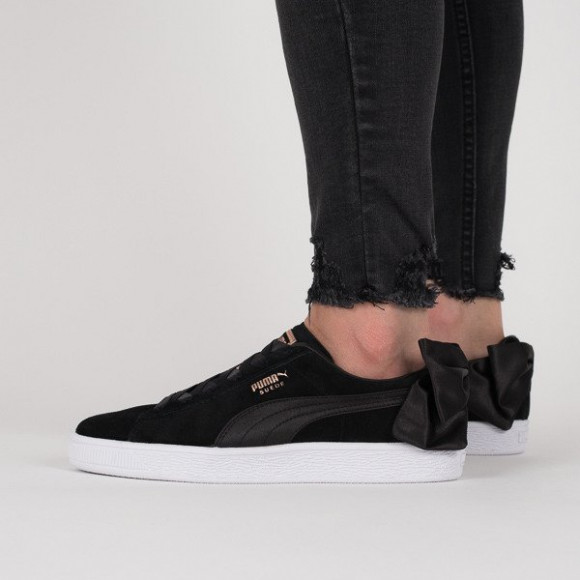 suede puma with bow