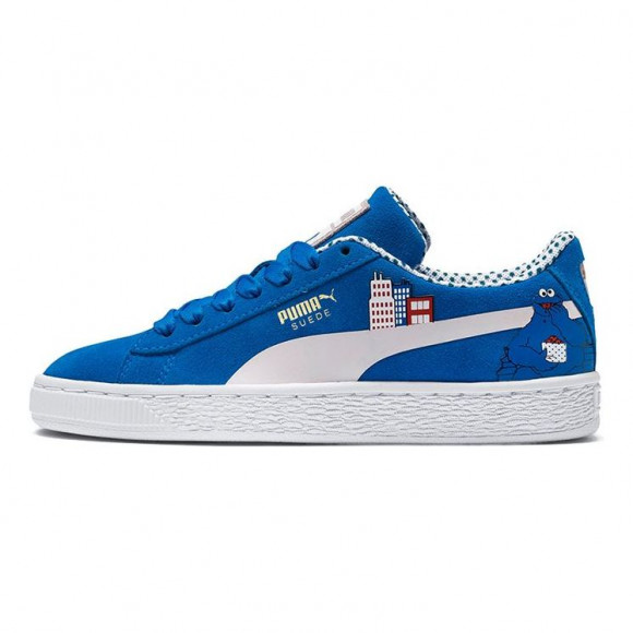 (GS) Puma Sesame Street 50 Suede Casual Sneakers Blue/Grey/White - 368923-01