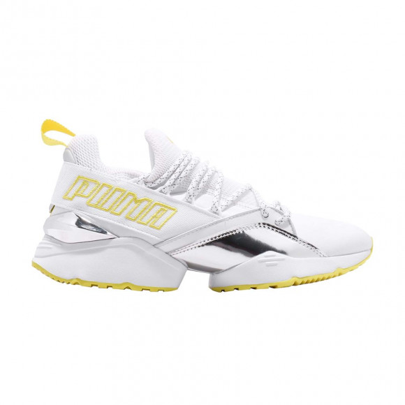 Puma Wmns Muse Maia TZ Metallic 'Blazing Yellow' | White | Women's Size 11 - 369492-01