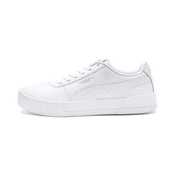 PUMA Carina Leather Women's Sneakers in White/Silver - 370325-02