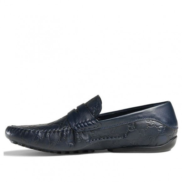 Gucci Penny Slip On Loafers 'Navy Blue Leather' - 372329-AA6F0-4009