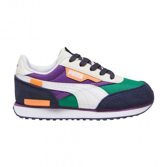Puma Future Rider Play On Little Kid 'Archive Green Purple Pop' | Kid's Size 3.5 - 372351-34