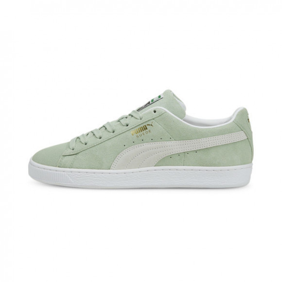 puma suede green and white