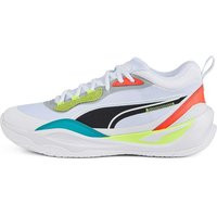PUMA Playmaker Pro 'White Fiery Coral Lime' WHITE Basketball Shoes 377572-02 - 377572-02
