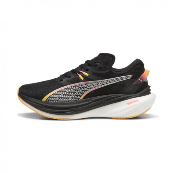 PUMA Deviate NITROâ¢ 3 WIDE Women's Running Shoes in Black/Sunset Glow/Sun Stream - 378450_02