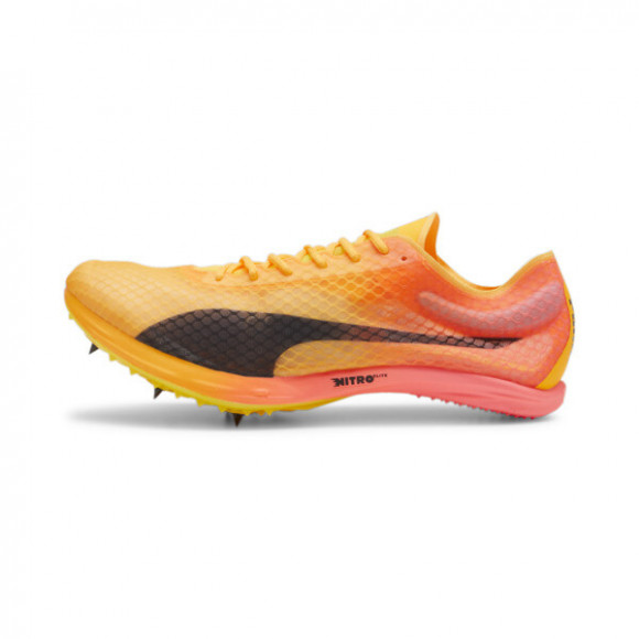 PUMA evoSPEED Distance NITROâ¢ Elite+ 4 Men's Track Spikes Shoes in Sun Stream/Sunset Glow/Black - 380000_01