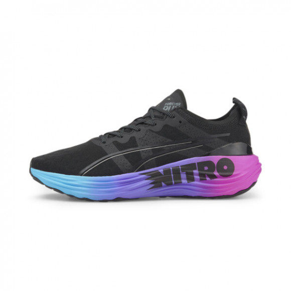 PUMA ForeverRun NITROâ¢ SUNSET Men's Running Shoes in Black/Luminous Blue/Electric Orchid - 380007_01