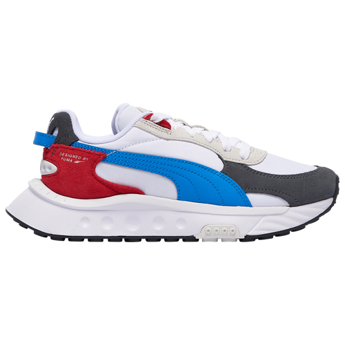 001 White Blue Red Puma Wild Rider Trainers Puma Future Rider Icons 02 Castlerock Puma Black Boys Grade School Running Shoes