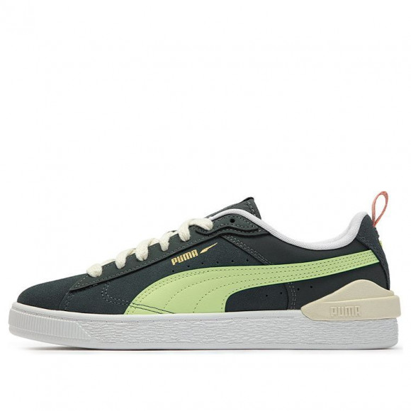 PUMA Suede Bloc Casual Skateboarding Shoes Unisex Gray Green Green/White Skate Shoes 384241-02 - 384241-02
