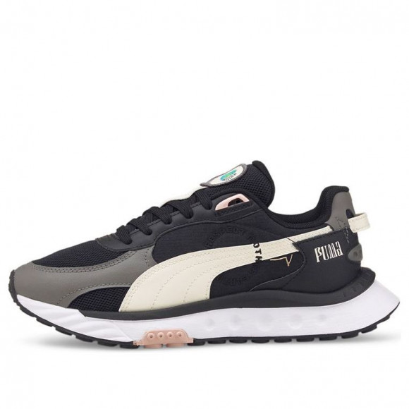 Puma Womens WMNS Wild Rider Downtown BLACK/WHITE/GRAY Athletic Shoes 384417-01 - 384417-01