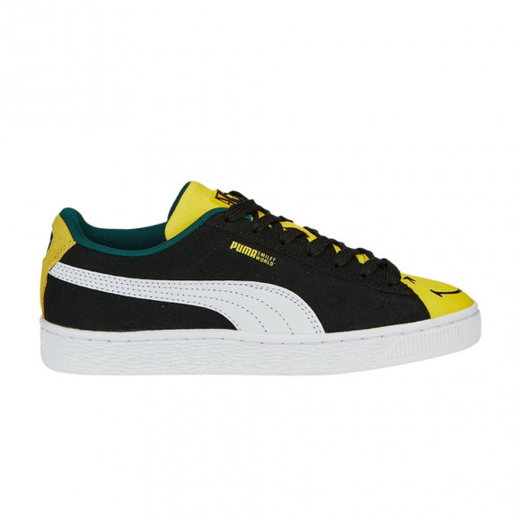 Puma SmileyWorld x Suede Big Kid 'Black Vibrant Yellow' | Kid's Size 12 - 386137-01