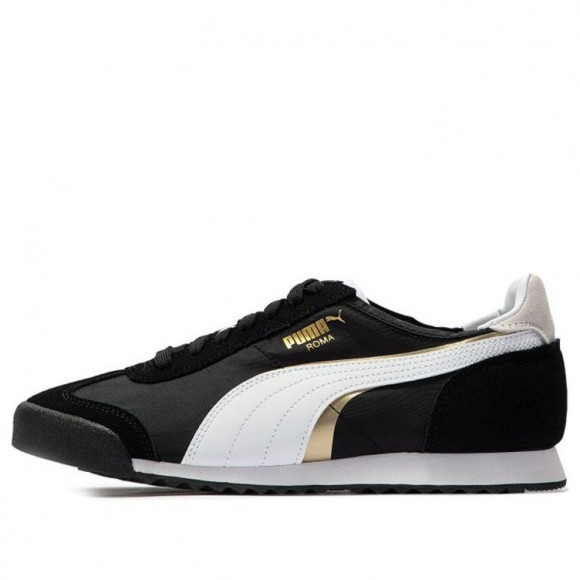 PUMA Roma OG Nylon Double FS BLACK/WHITE/GOLD Athletic Shoes 390634-01