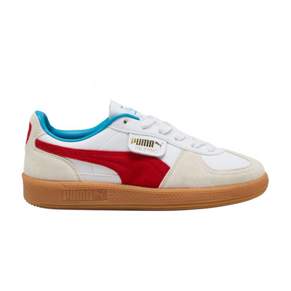 Puma Palermo Leather Big Kid 'White Red' | Kid's Size 4.5 - 397275-10