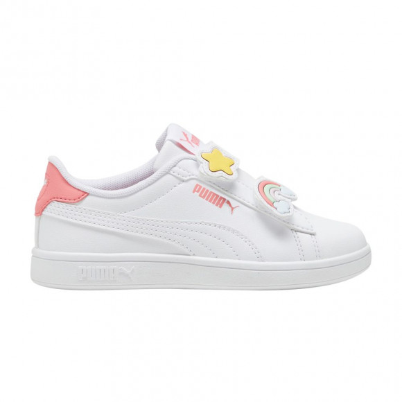 Puma Smash 3.0 V Little Kid 'Badges - White Passionfruit' | Kid's Size 11 - 397286-01