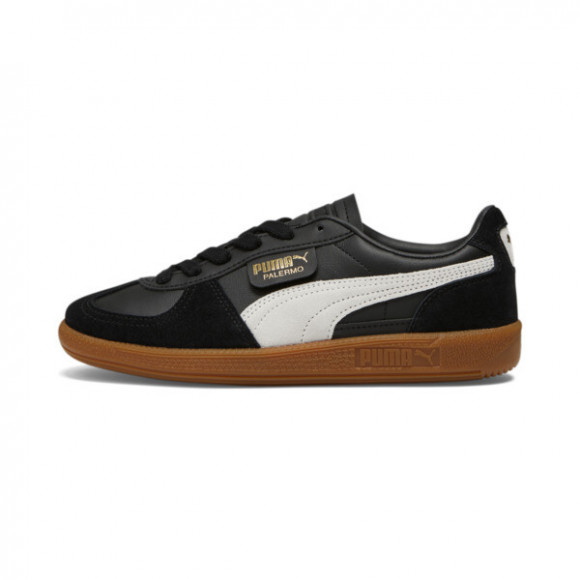 PUMA Palermo Leather Women's Sneakers in Black/Feather Grey/Gum - 397647_03