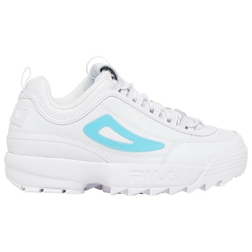 Fila Disruptor II - Girls' Grade School Running Shoes - White / Bluefish - 3XM01327-147