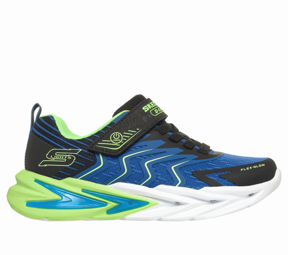 Skechers Boy's FLEX-GLOW ULTRA - PRISM-PACER Sneaker in Black/Lime - 400141C