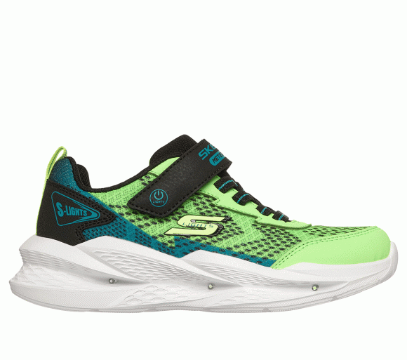 Skechers Boy's S-Lights: Meteor-Lights 2.0 Sneaker in Lime/Black - 401490C
