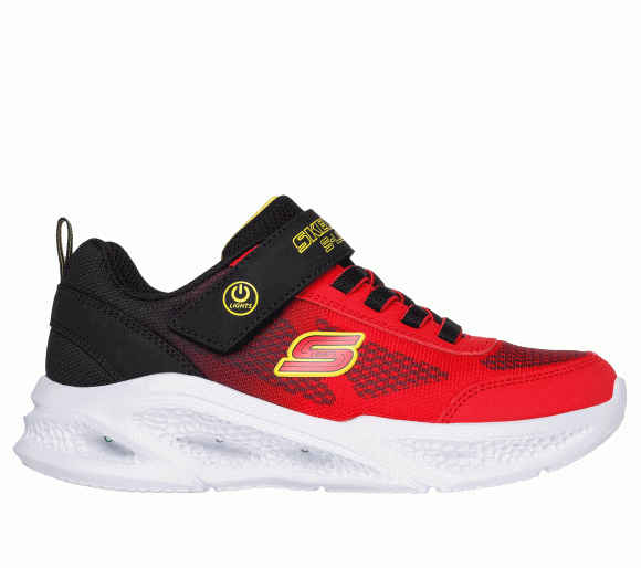 Skechers Boy's Meteor-Lights - Krendox Sneaker in Red/Black - 401495L