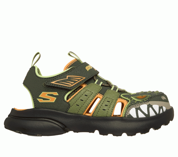 Skechers Boy's Razor Splash - Raptor Quest Sandals in Olive - 402284L
