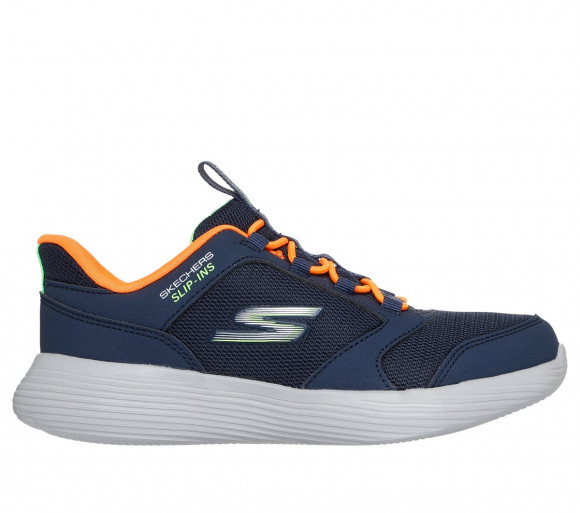 Skechers Boy's Slip-ins: GO RUN 400 V.2 - Turbo-Brisk Sneaker in Navy Blue/Orange - 403899L