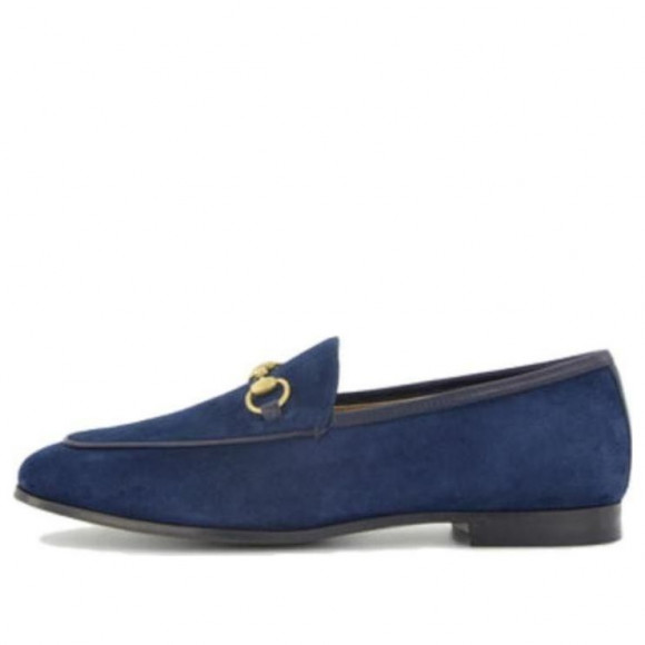 (WMNS) Gucci Jordaan Suede Loafers 'Blue' - 404069-AABLH-4552