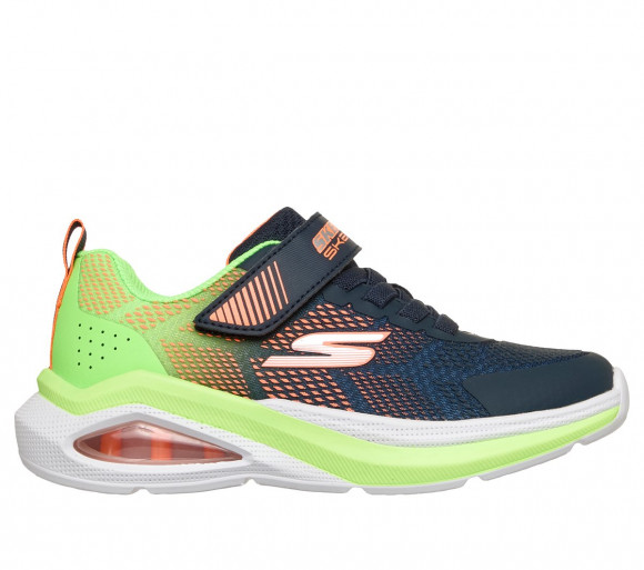 Skechers Boy's Microspec Max Velocity Sneaker in Navy Blue/Lime - 404110L