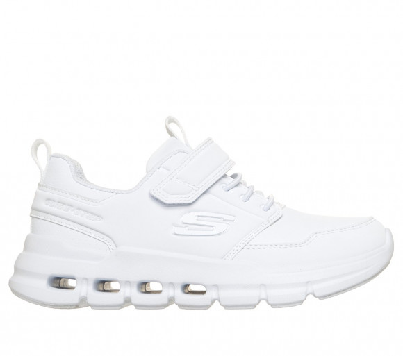 Skechers Bambino Glide-Step Flow - Study Set Sneaker in Bianco, Taglia 32, Lavabile in lavatrice - 404174L