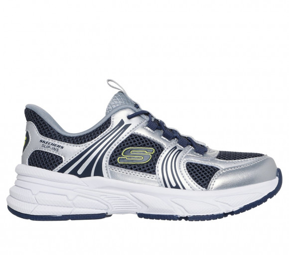 Skechers Boy's Slip-ins: Retro-Graph - Swift-Pacer Sneaker in Silver/Navy Blue - 404204L