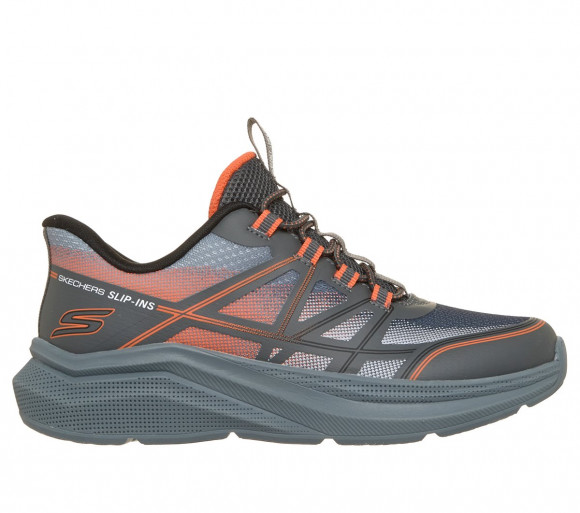 Skechers Dzieci Slip-ins: Microspec Velocity - Grid-Shift w Grafitowy/Pomaranczowy, Rozmiar 32, Nadają się do prania w pralce Sneakersy - 404220L