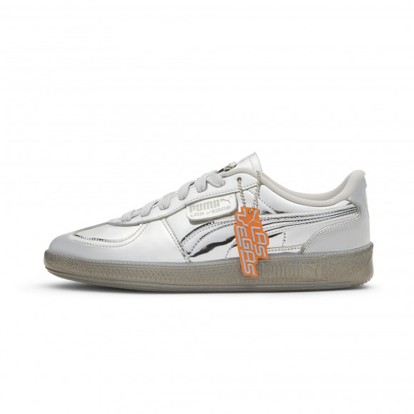 PUMA Palermo Club Vegas Sneakers in Silver/Glacial Grey/Orange Glo - 404669_01