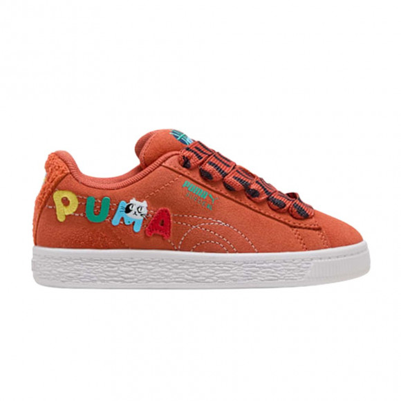 Puma Suede Xl Sporty Cats PS 'Amarena White' | Orange | Kid's Size 12 - 404974-01