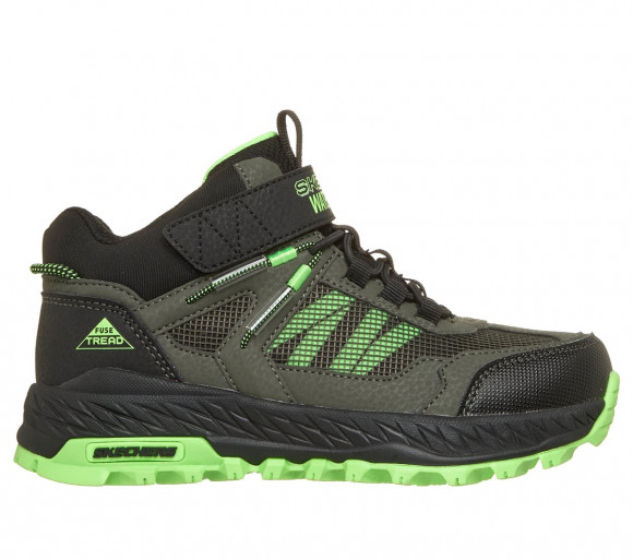Skechers Boy's Waterproof: Fuse Tread - Canyon Core Boots in Black/Lime - 406350L