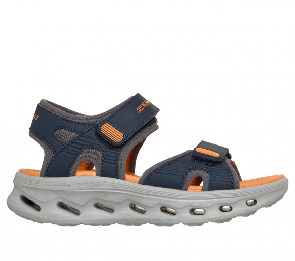 Skechers Boy's GO WALK Glide-Step 2.0 Sandal - Coast Cove Sandals in Navy Blue/Orange - 407022L